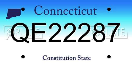 QE22287 Connecticut License Plate