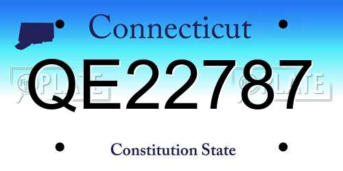 QE22787 Connecticut License Plate