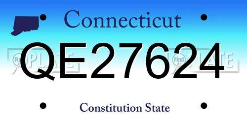 QE27624 Connecticut License Plate