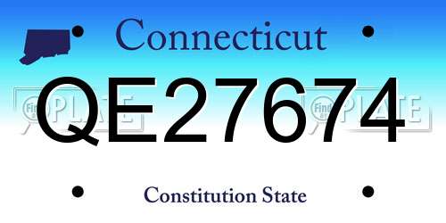QE27674 Connecticut License Plate