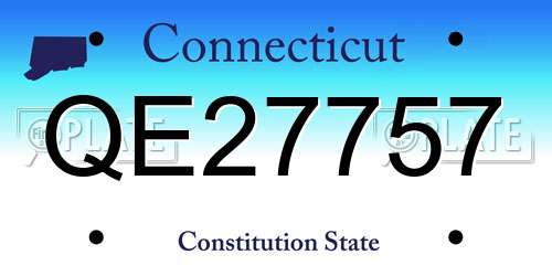 QE27757 Connecticut License Plate