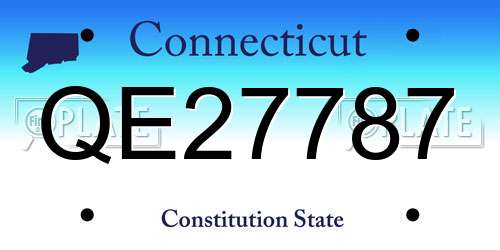 QE27787 Connecticut License Plate