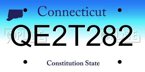 QE2T282 Connecticut License Plate