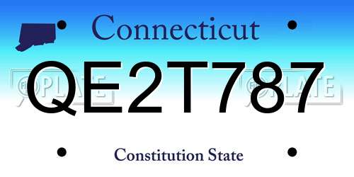 QE2T787 Connecticut License Plate
