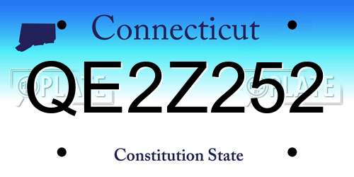 QE2Z252 Connecticut License Plate