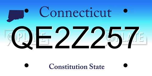 QE2Z257 Connecticut License Plate