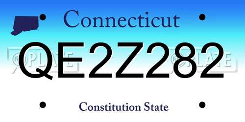 QE2Z282 Connecticut License Plate
