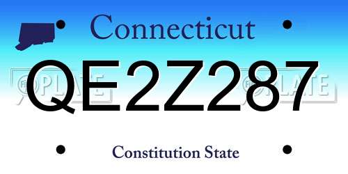 QE2Z287 Connecticut License Plate