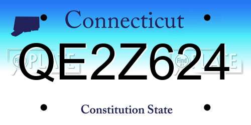 QE2Z624 Connecticut License Plate