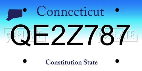 QE2Z787 Connecticut License Plate