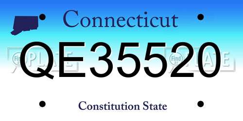 QE35520 Connecticut License Plate