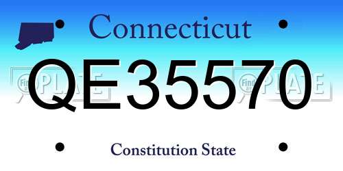 QE35570 Connecticut License Plate