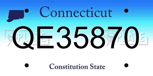 QE35870 Connecticut License Plate