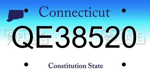 QE38520 Connecticut License Plate
