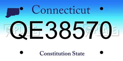 QE38570 Connecticut License Plate