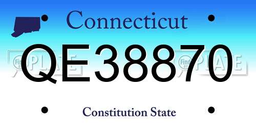 QE38870 Connecticut License Plate