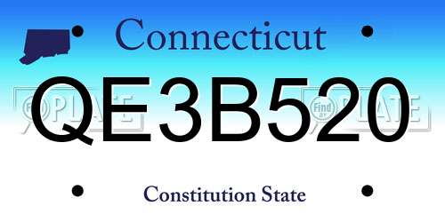 QE3B520 Connecticut License Plate