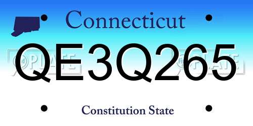 QE3Q265 Connecticut License Plate