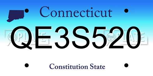QE3S520 Connecticut License Plate