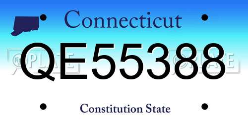 QE55388 Connecticut License Plate
