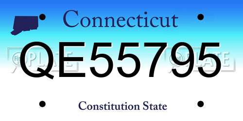 QE55795 Connecticut License Plate