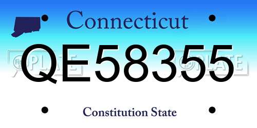 QE58355 Connecticut License Plate