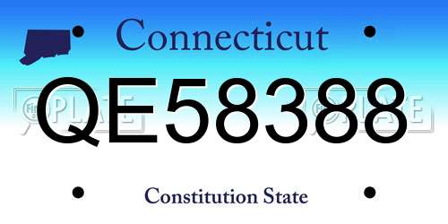QE58388 Connecticut License Plate