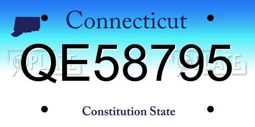 QE58795 Connecticut License Plate