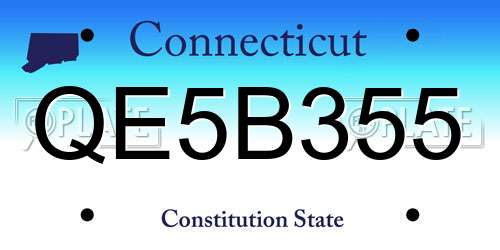 QE5B355 Connecticut License Plate