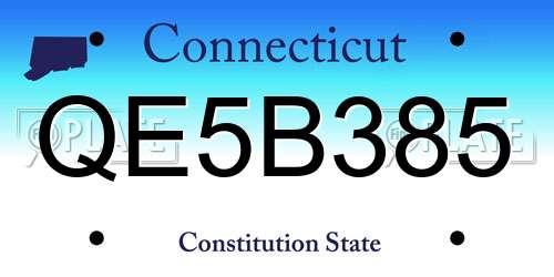 QE5B385 Connecticut License Plate