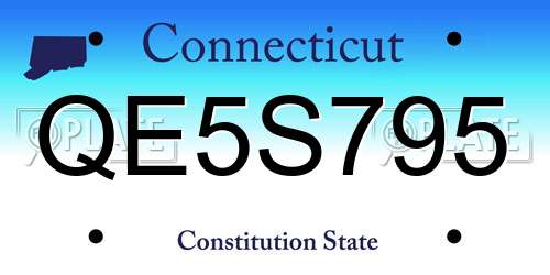 QE5S795 Connecticut License Plate