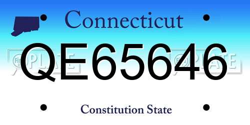QE65646 Connecticut License Plate