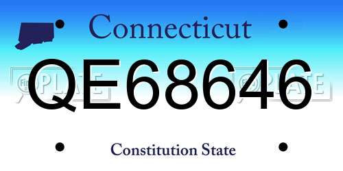 QE68646 Connecticut License Plate