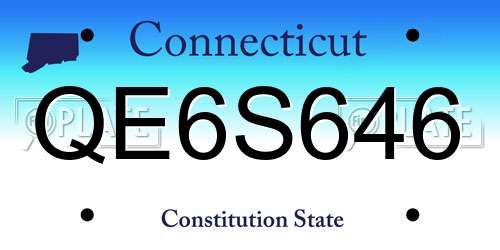 QE6S646 Connecticut License Plate