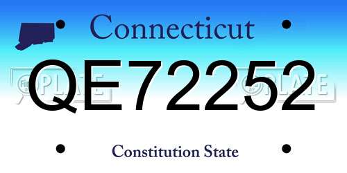 QE72252 Connecticut License Plate