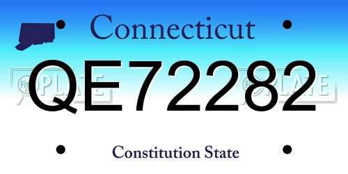 QE72282 Connecticut License Plate