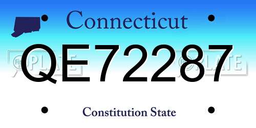QE72287 Connecticut License Plate