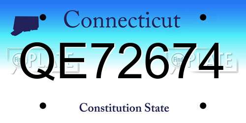 QE72674 Connecticut License Plate