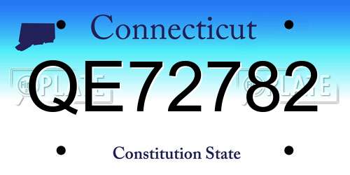 QE72782 Connecticut License Plate