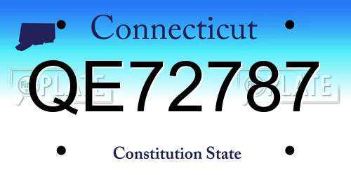 QE72787 Connecticut License Plate
