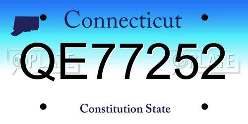 QE77252 Connecticut License Plate