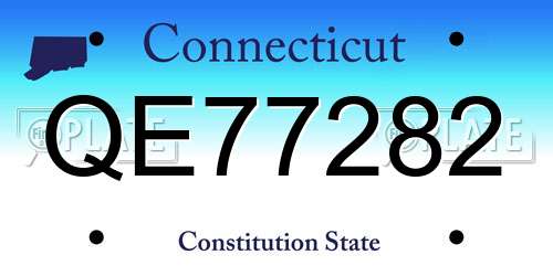 QE77282 Connecticut License Plate