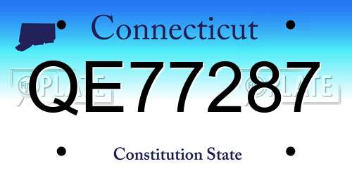 QE77287 Connecticut License Plate