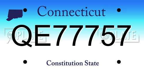 QE77757 Connecticut License Plate