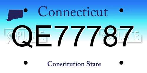 QE77787 Connecticut License Plate