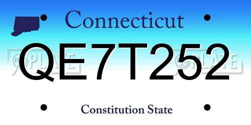 QE7T252 Connecticut License Plate
