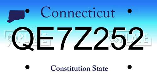 QE7Z252 Connecticut License Plate