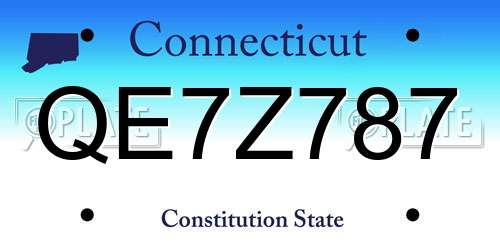 QE7Z787 Connecticut License Plate