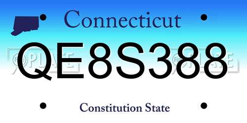 QE8S388 Connecticut License Plate