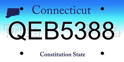QEB5388 Connecticut License Plate